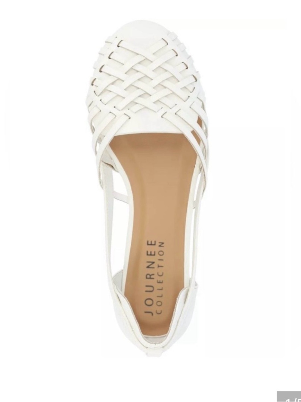Journee Collection White Flat Sandals Sz 11